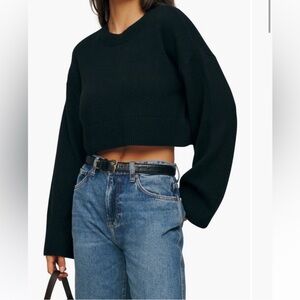 NWT Paloma Cropped Cashmere Crew